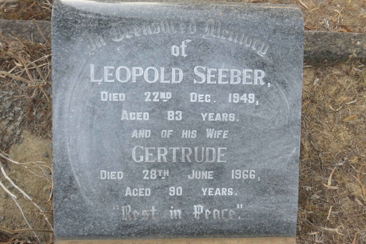 SEEBER Leopold -1949 &amp; Gertrude -1966