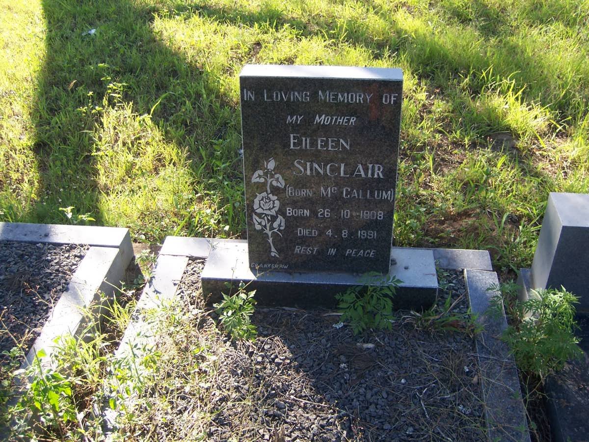 SINCLAIR Eileen nee McCALLUM 1908-1991