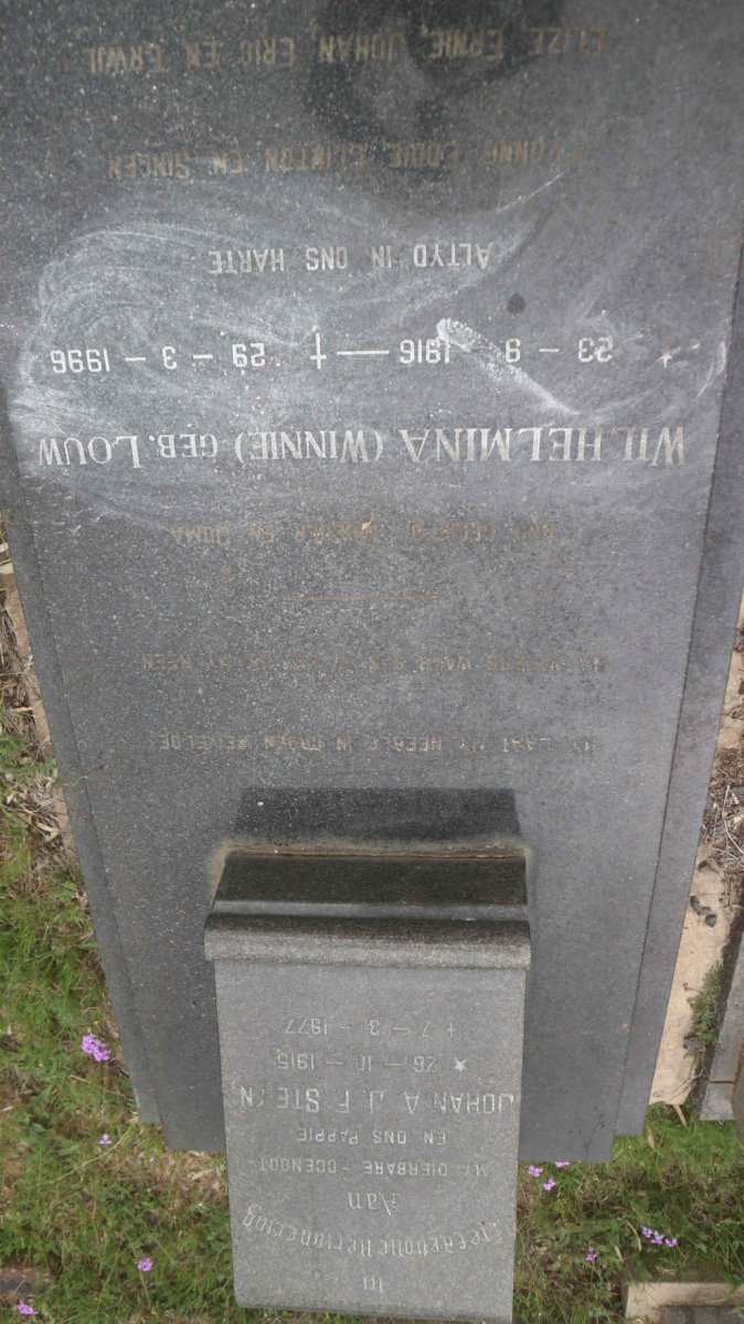 STEYN Johan A.J.F. 1915-1977 &amp; Wilhelmina LOUW 1916-1996