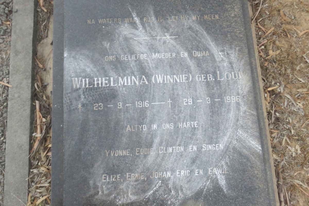 STEYN Wilhelmina nee LOUW 1916-1996