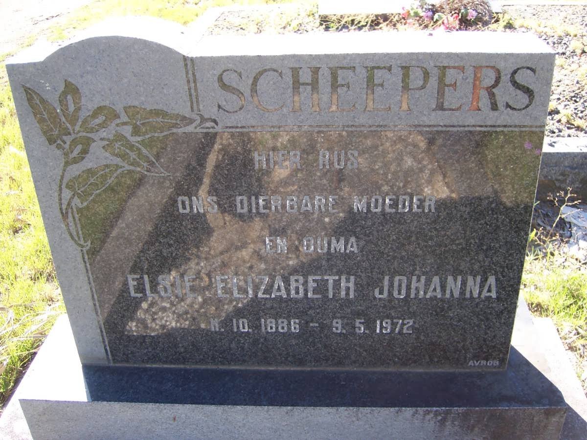 SCHEEPERS Elsie Elizabeth Johanna 1886-1972