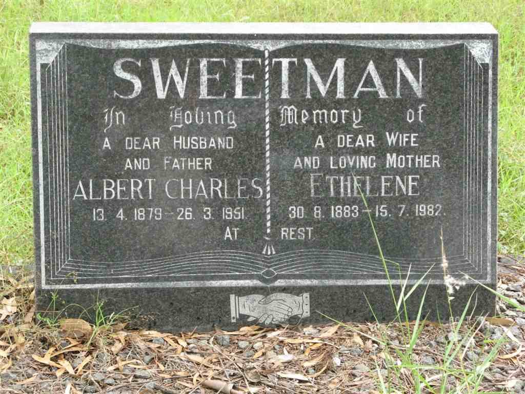 SWEETMAN Albert Charles 1879-1951 &amp; Ethelene 1883-1982