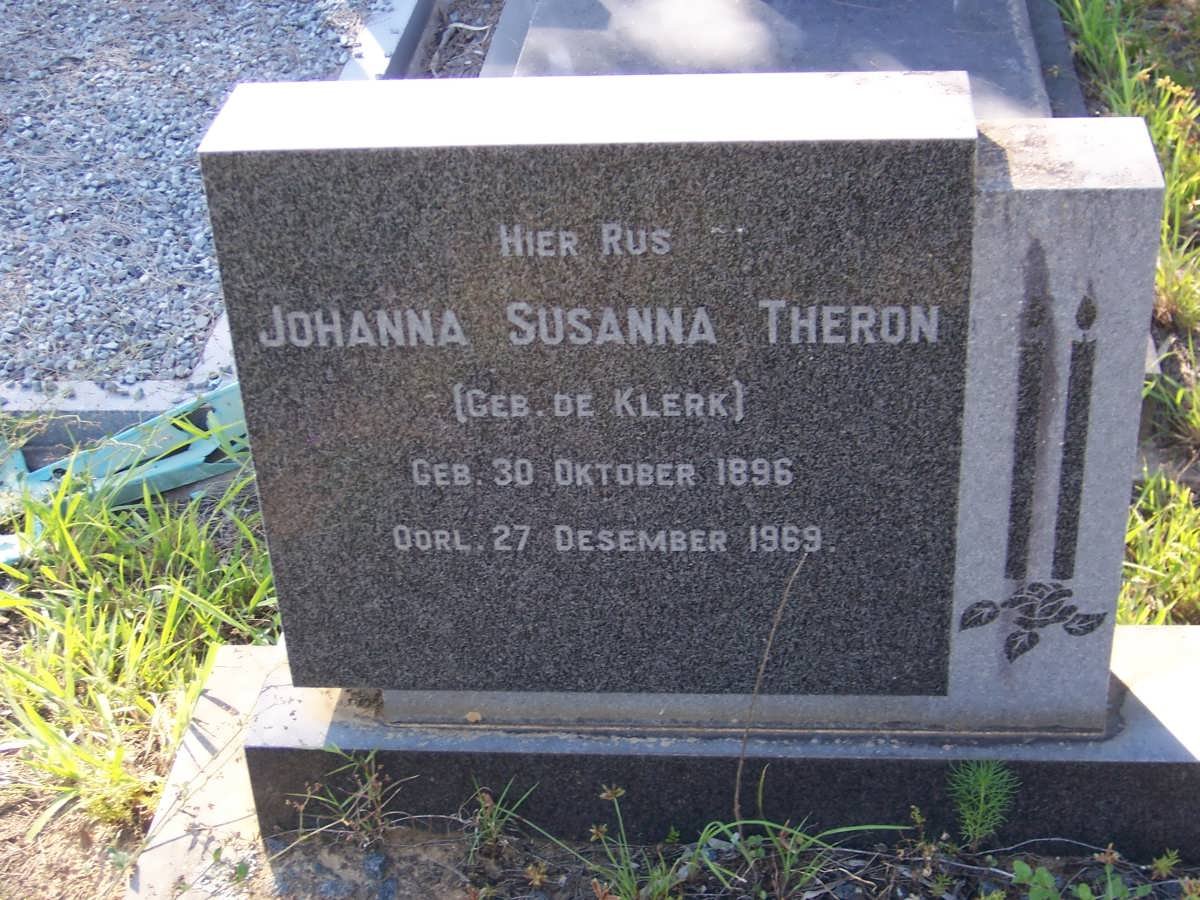 THERON Johanna Susanna nee DE KLERK 1896-1969