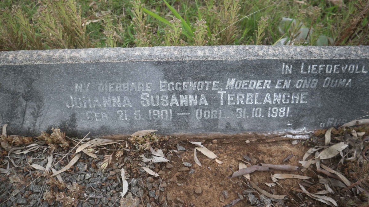 TERBLANCHE Louis Adriaan 1892-1956 &amp; Johanna Susanna 1901-1981