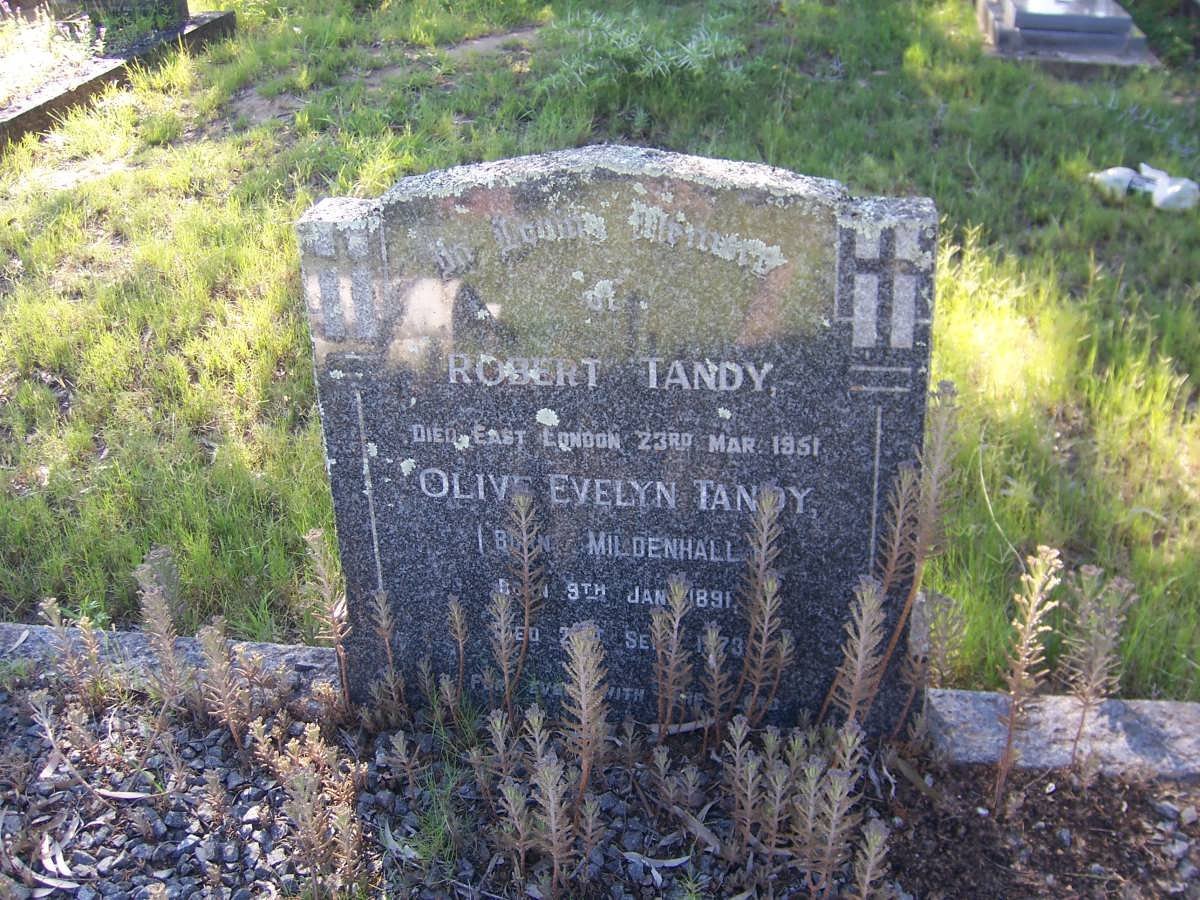 TANDY Robert -1951 &amp; Olive Evelyn MILDENHALL 1891-1973
