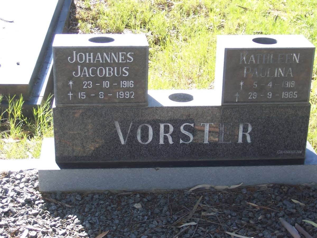 VORSTER Johannes Jacobus 1916-1992 &amp; Kathleen Paulina 1919-1985