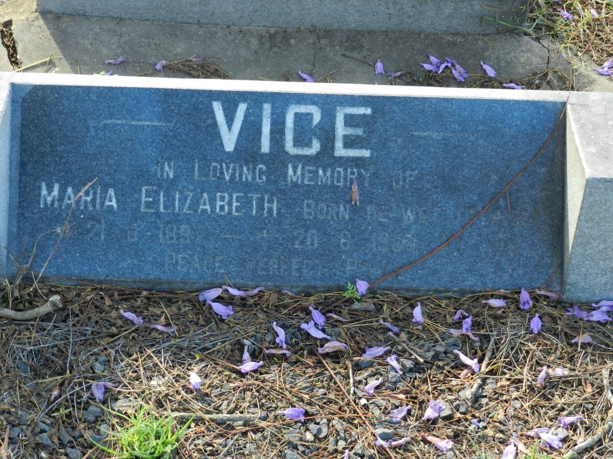 VICE Maria Elizabeth 1897-1984