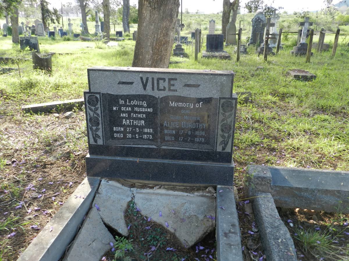 VICE Arthur 1889-1973 &amp; Alice Dorothy 1896-1979