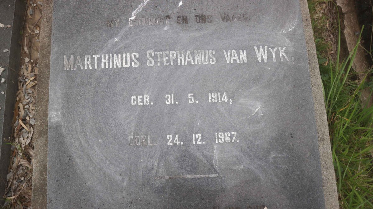 WYK Marthinus Stephanus, van 1914-1967