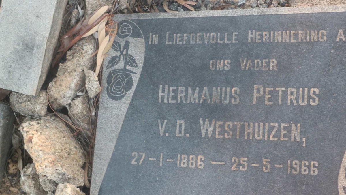 WESTHUIZEN Hermanus Petrus, v.d. 1886-1966