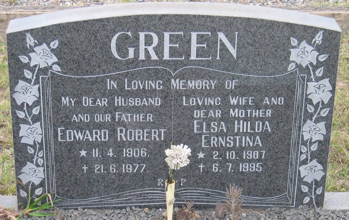 GREEN Edward Robert 1906-1977 &amp; Elsa Hilda Ernstina 1907-1995