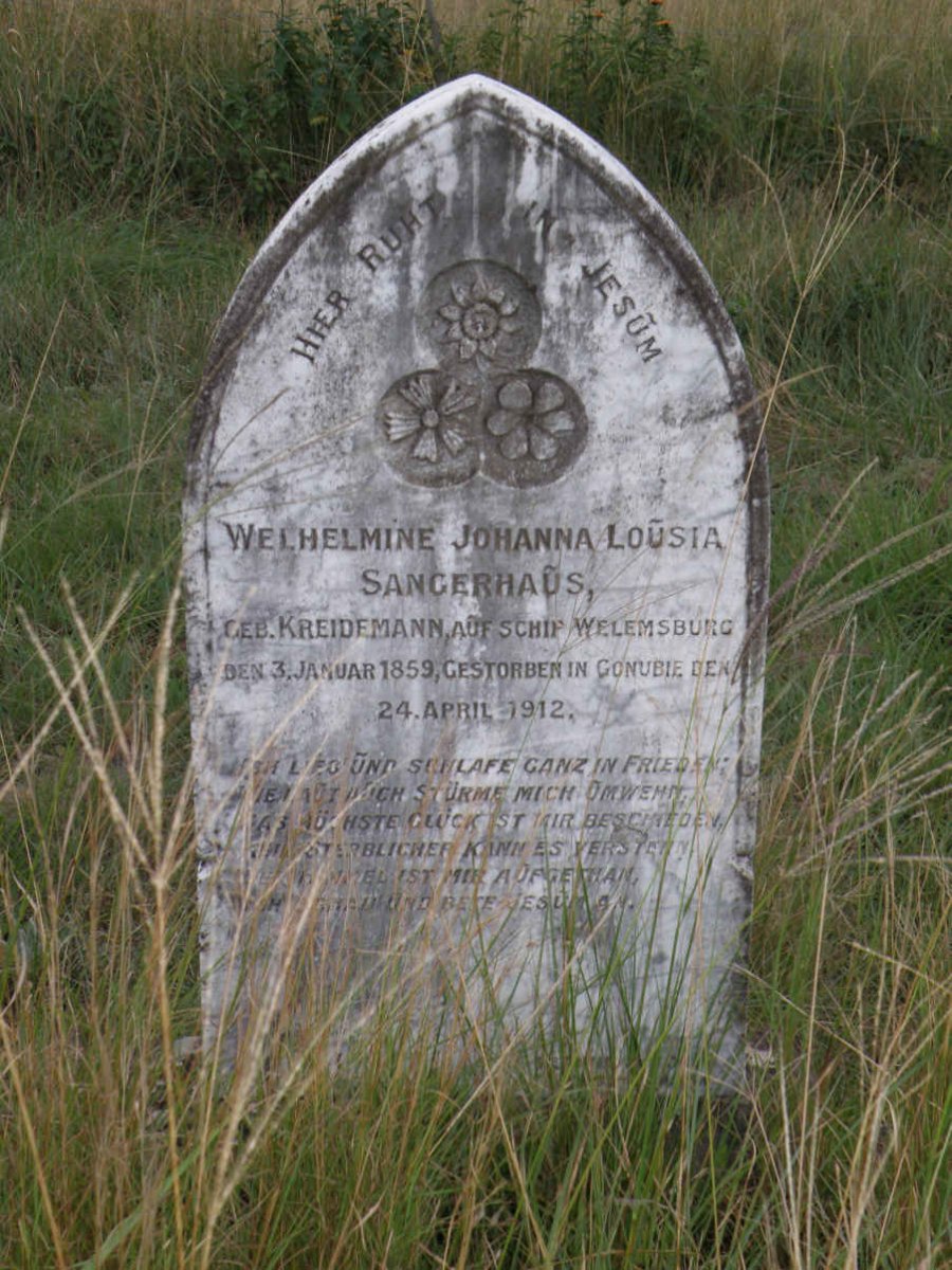 SANGERHAUS Welhelmine Johanna Loüsia nee KREIDEMANN 1859-1912