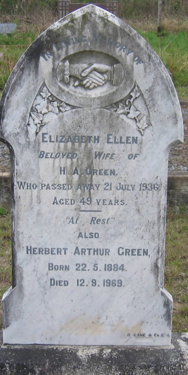 GREEN Herbert Arthur 1884-1969 &amp; Elizabeth Ellen -1936