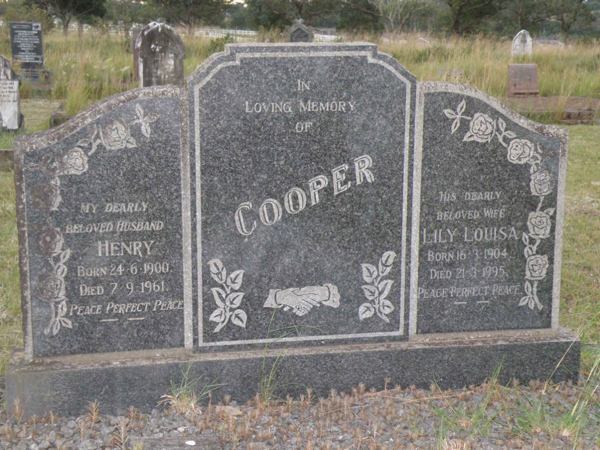 COOPER Henry 1900-1961 &amp; Lily Louisa 1904-1995