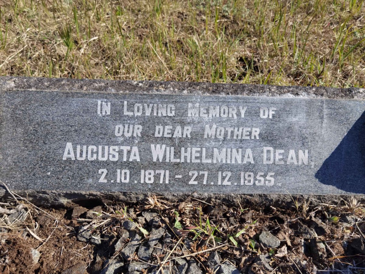 DEAN Augusta Wilhelmina 1871-1955