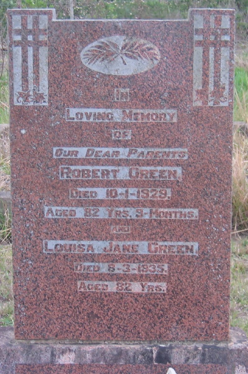 GREEN Robert -1929 &amp; Louisa Jane -1935