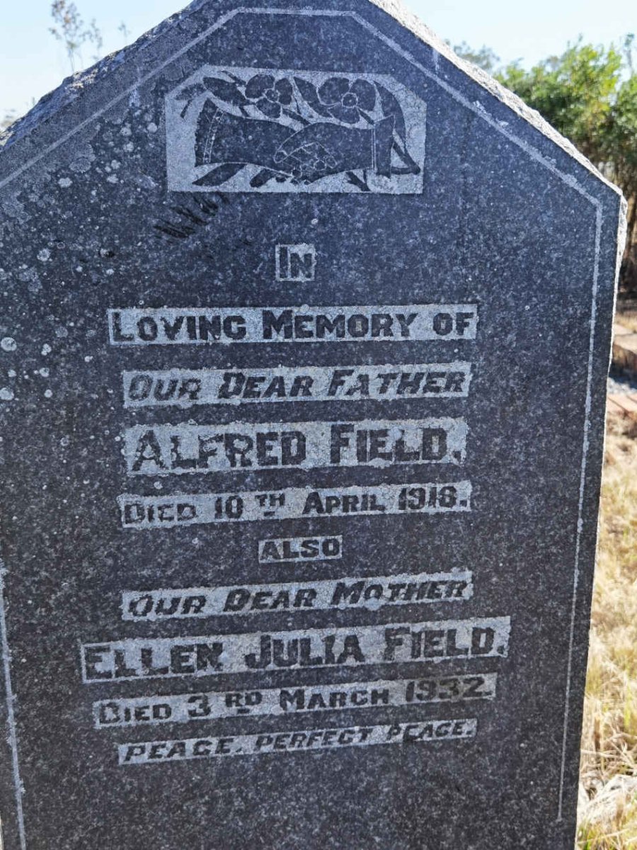 FIELD Alfred -1918 &amp; Ellen Julia -1932