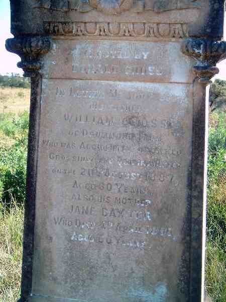 CROSS William -1887 &amp; Jane BAXTER -1890