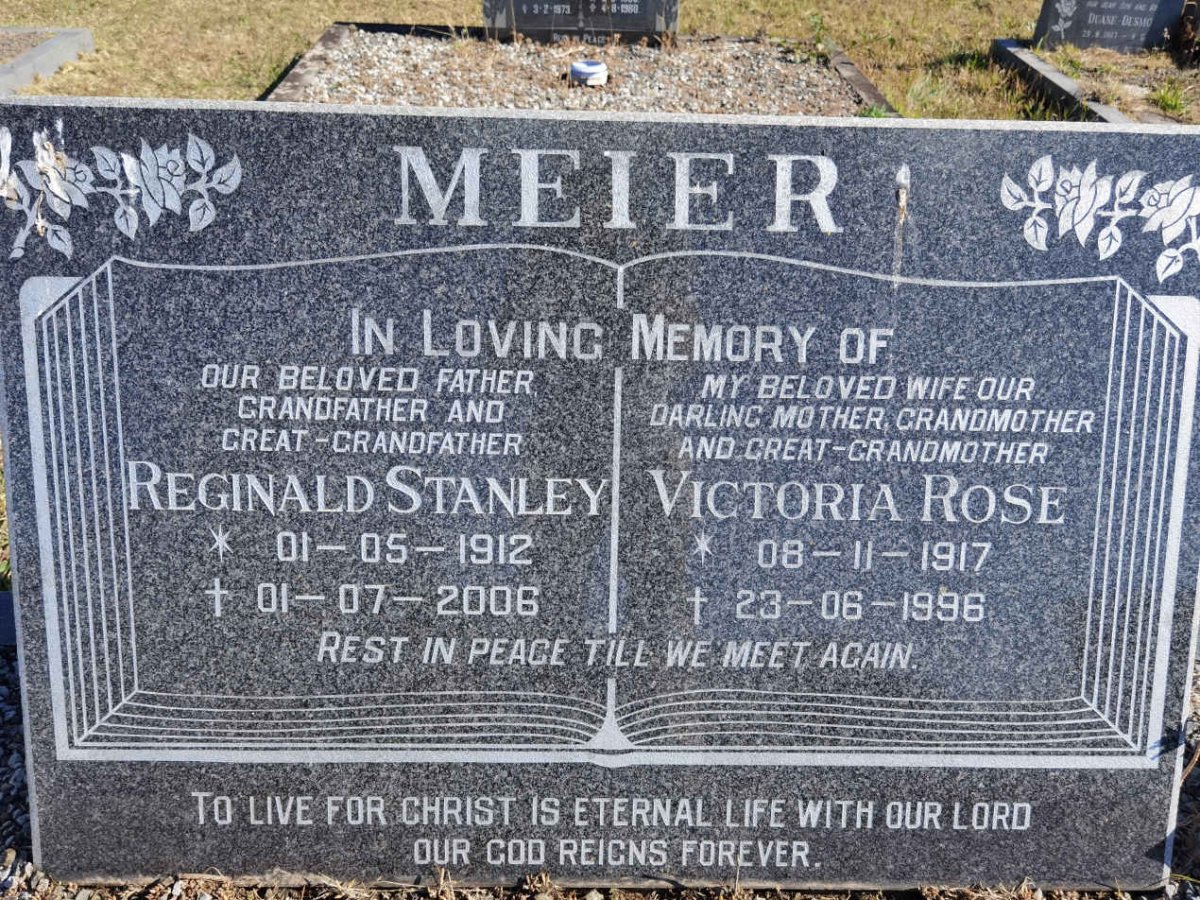MEIER Reginald Stanley 1912-2006 &amp; Victoria Rose 1917-1996