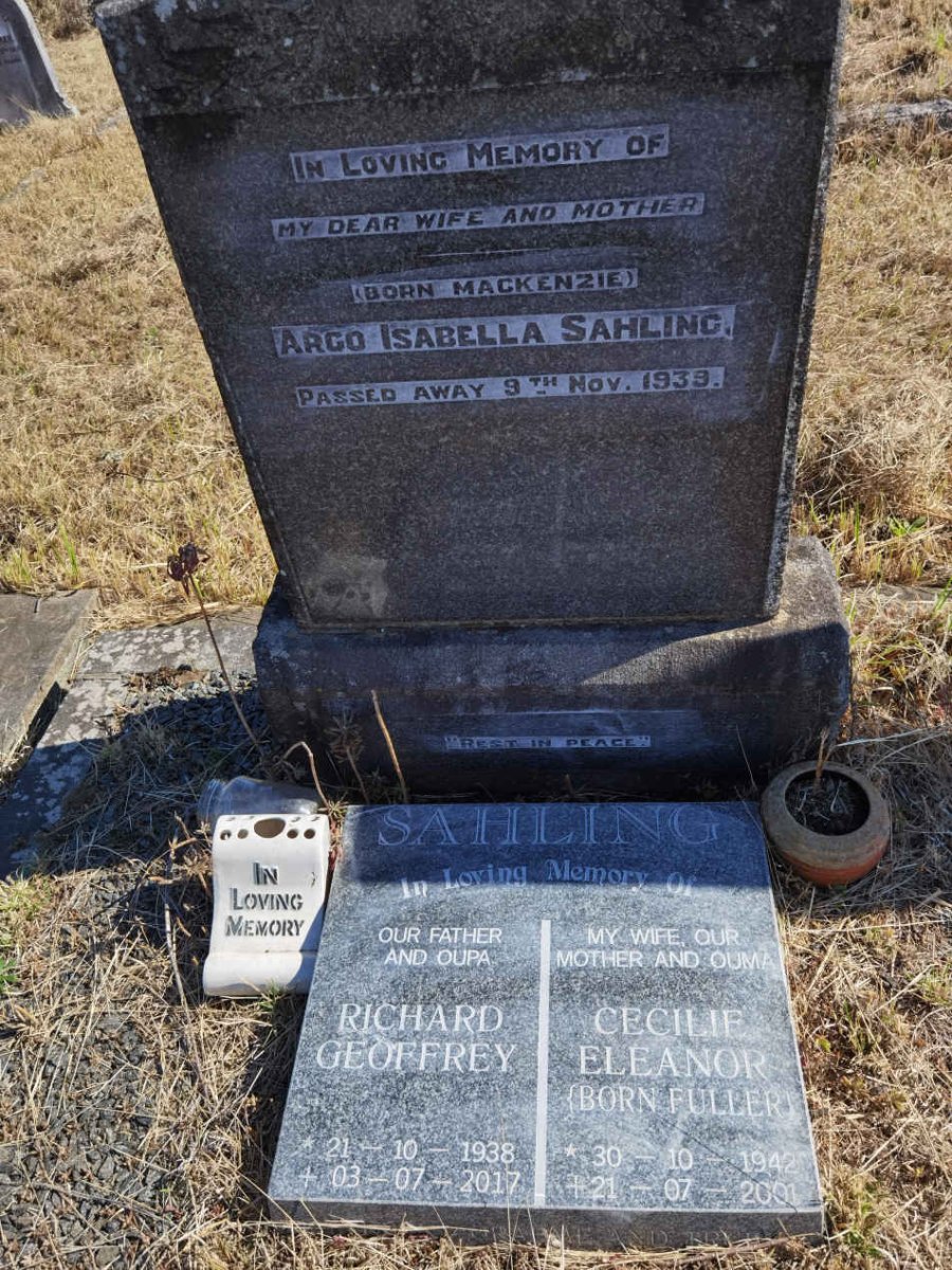 SAHLING Richard Geoffrey 1938-2017 &amp; Cecilie Eleanor FULLER 1942-2001
