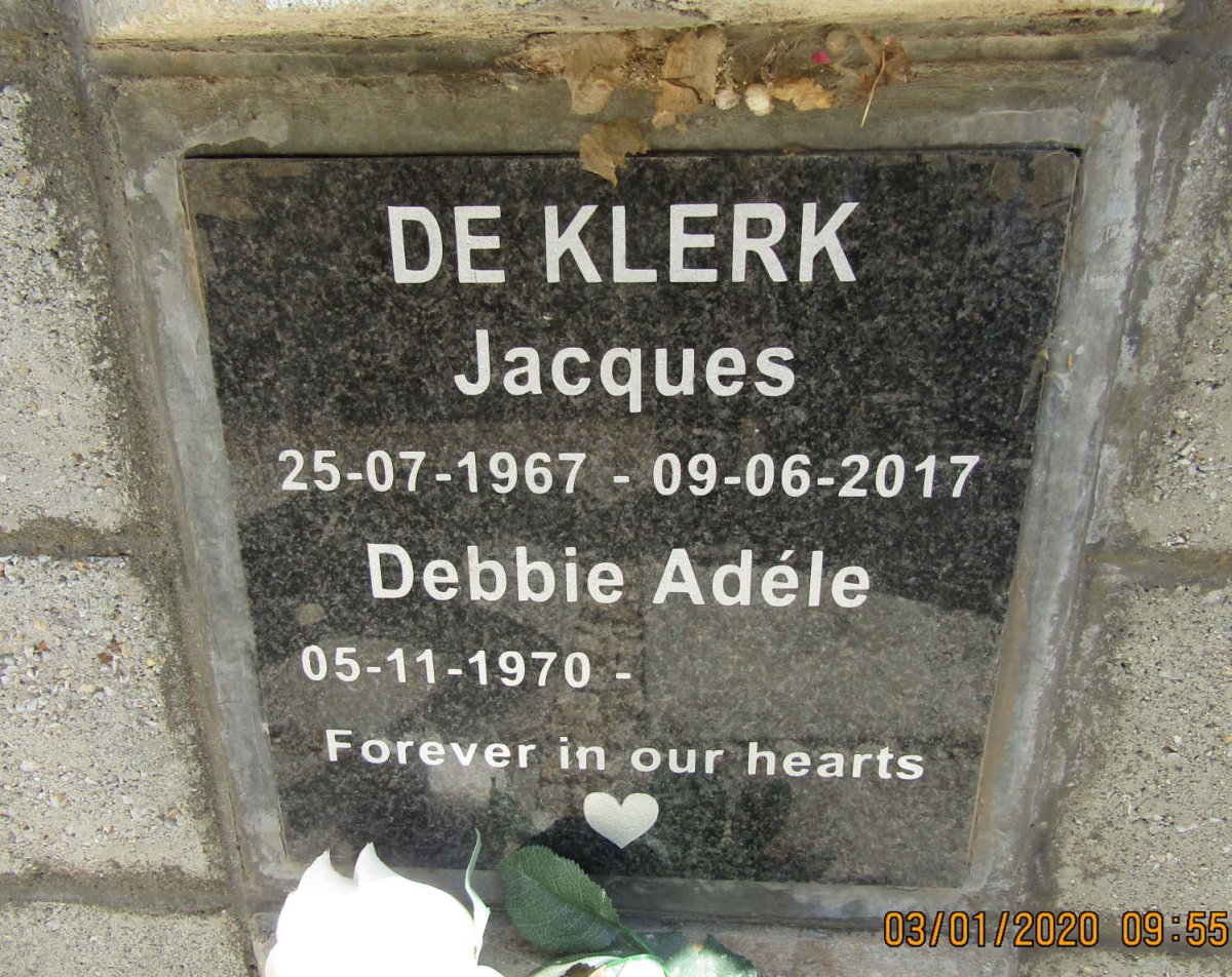 KLERK Jacques, de 1967-2017 &amp; Debbie Adéle 1970-