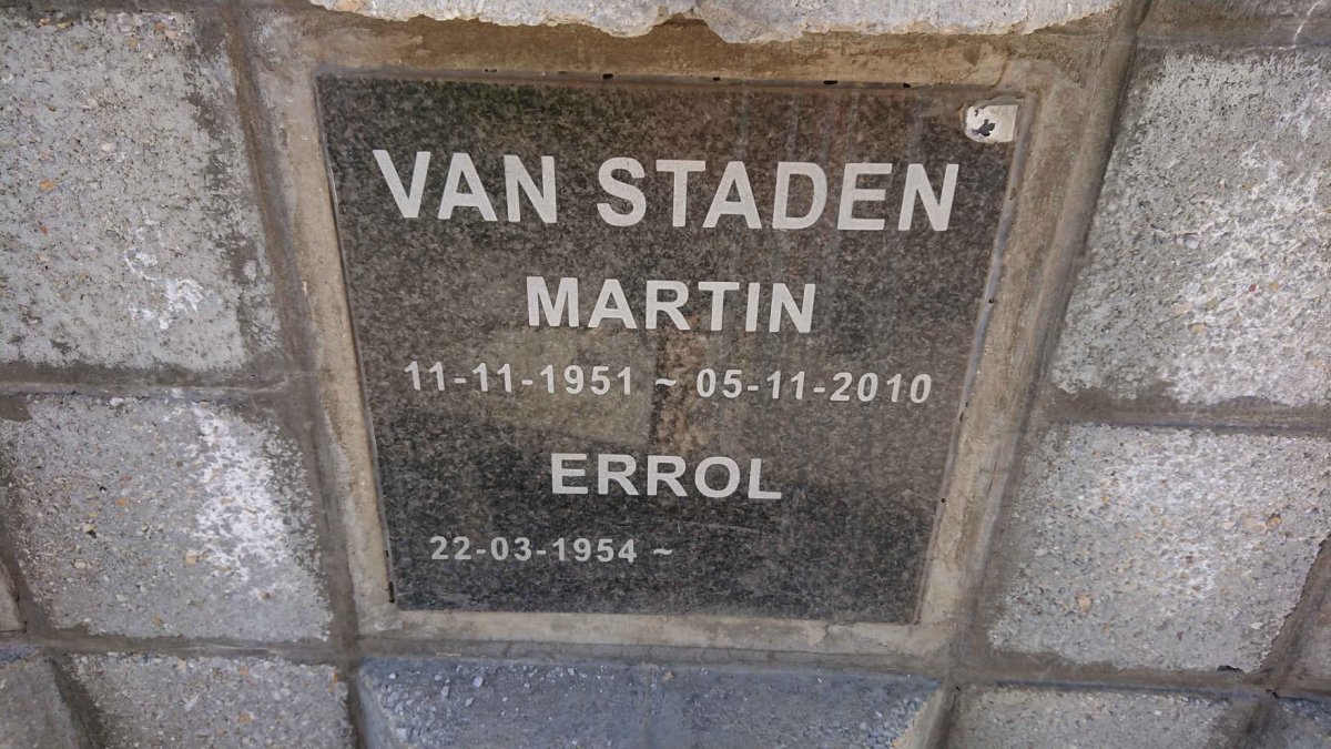 STADEN Martin, van 1951-2010 :: STADEN Errol, van 1954-
