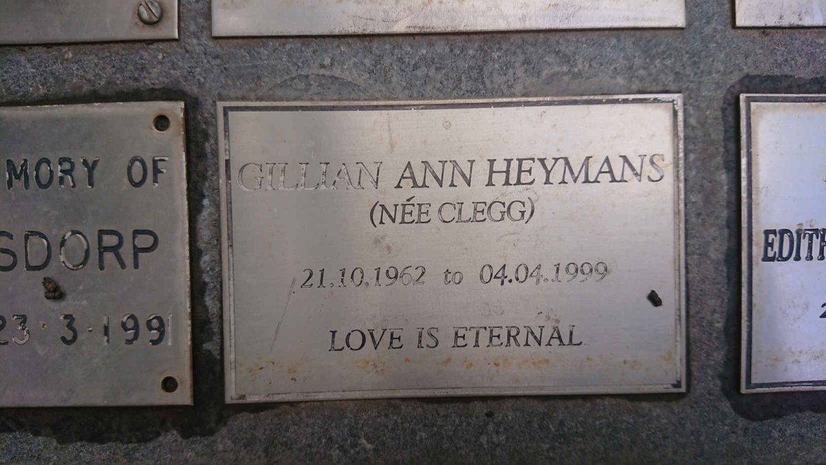 HEYMANS Gillian Ann nee CLEGG 1962-1999