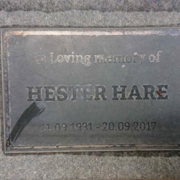 HARE Hester 1931-2017