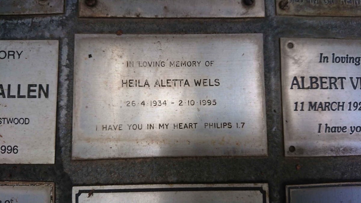 WELS Heila Aletta 1934-1995