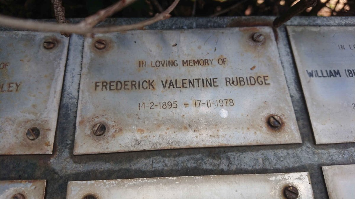 RUBIDGE Frederick Valentine 1895-1978