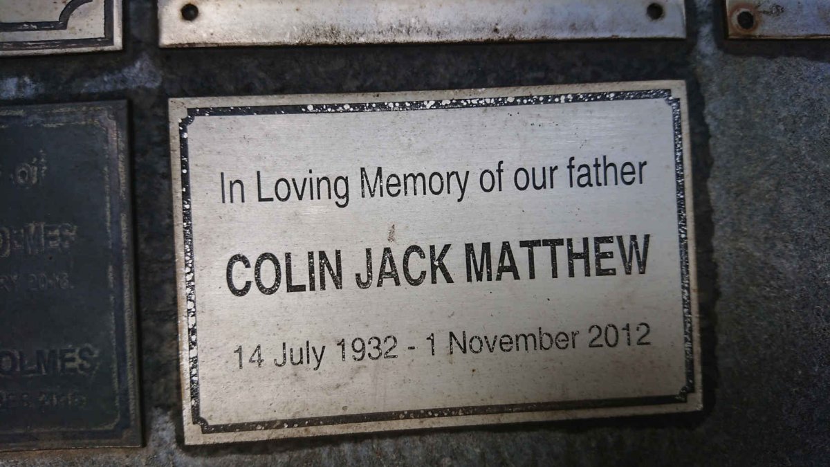 MATTHEW Colin Jack 1932-2012