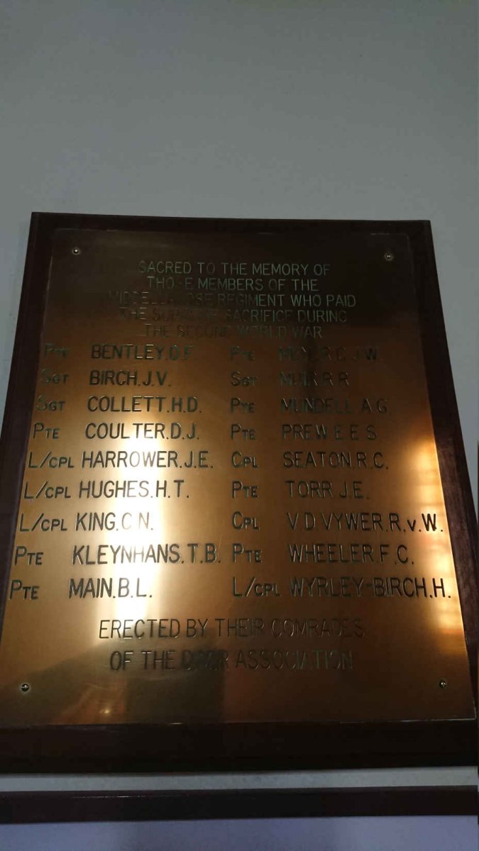 Middellandse Regiment Memorial plaque - Second World War _1