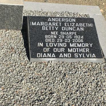 ANDERSON Margaret Elizabeth Duncan nee SHARPE 1924-2006