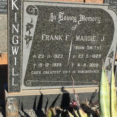KINGWILL Frank F. 1923-1999 &amp; Margie J. SMITH 1929-2010