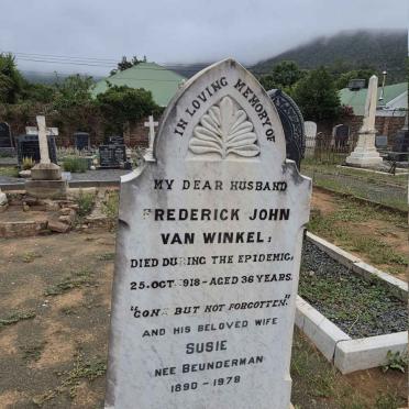 WINKEL Frederick John, van -1918 & Susie BEUNDERMAN 1890-1978