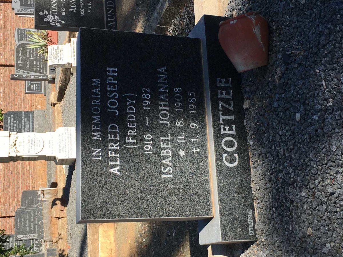 COETZEE Alfred Joseph 1916-1982 &amp; Isabel Johanna 1908-1985