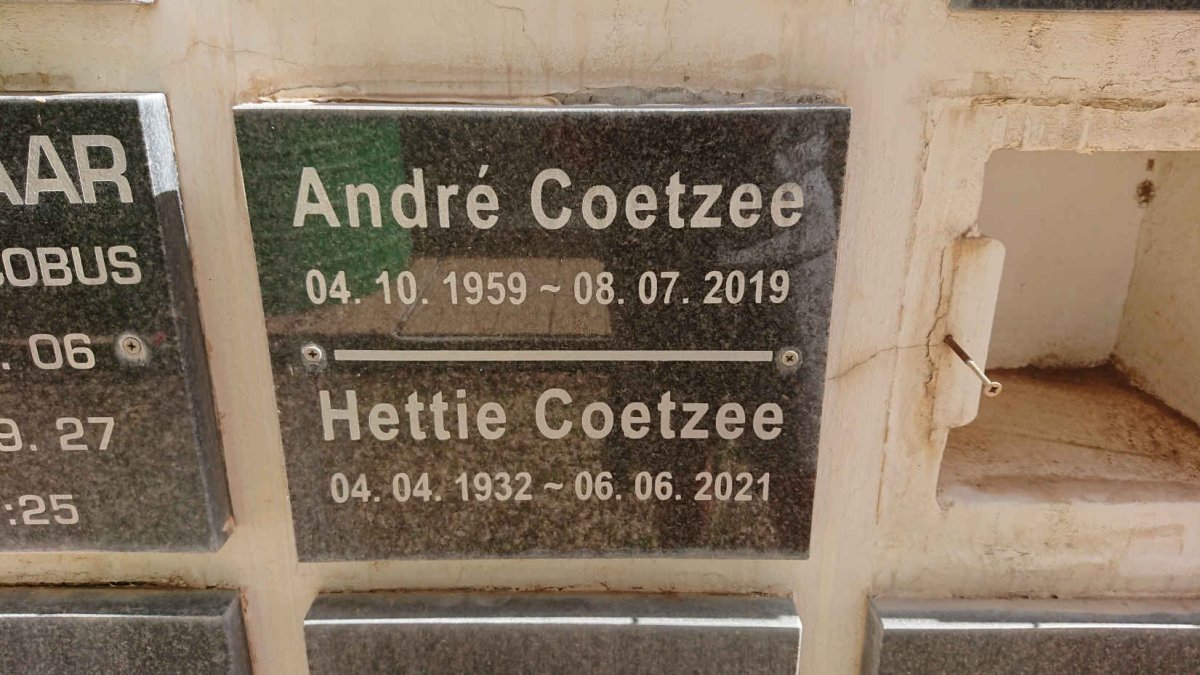 COETZEE André 1959-2019 &amp; Hettie 1932-2021