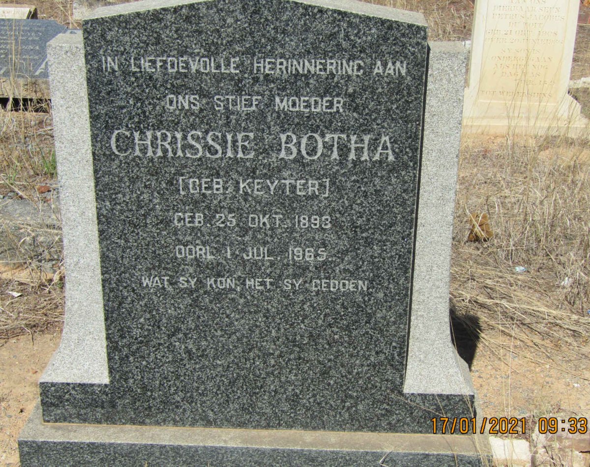 BOTHA Chrissie nee KEYTER 1893-1965