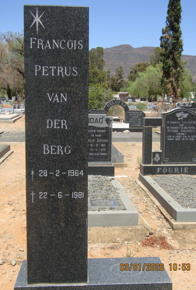 BERG Francois Petrus, van der 1964-1981