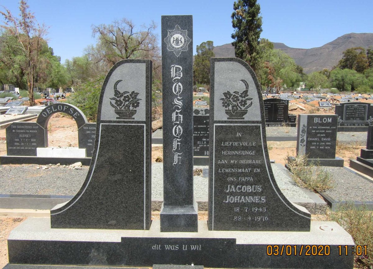 BOSHOFF Jacobus Johannes 1943-1976