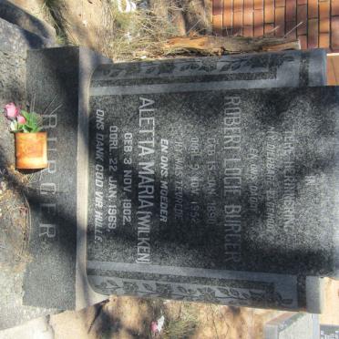 BURGER Robert Locie 1890-1952 &amp; Aletta Maria WILKEN 1902-1969