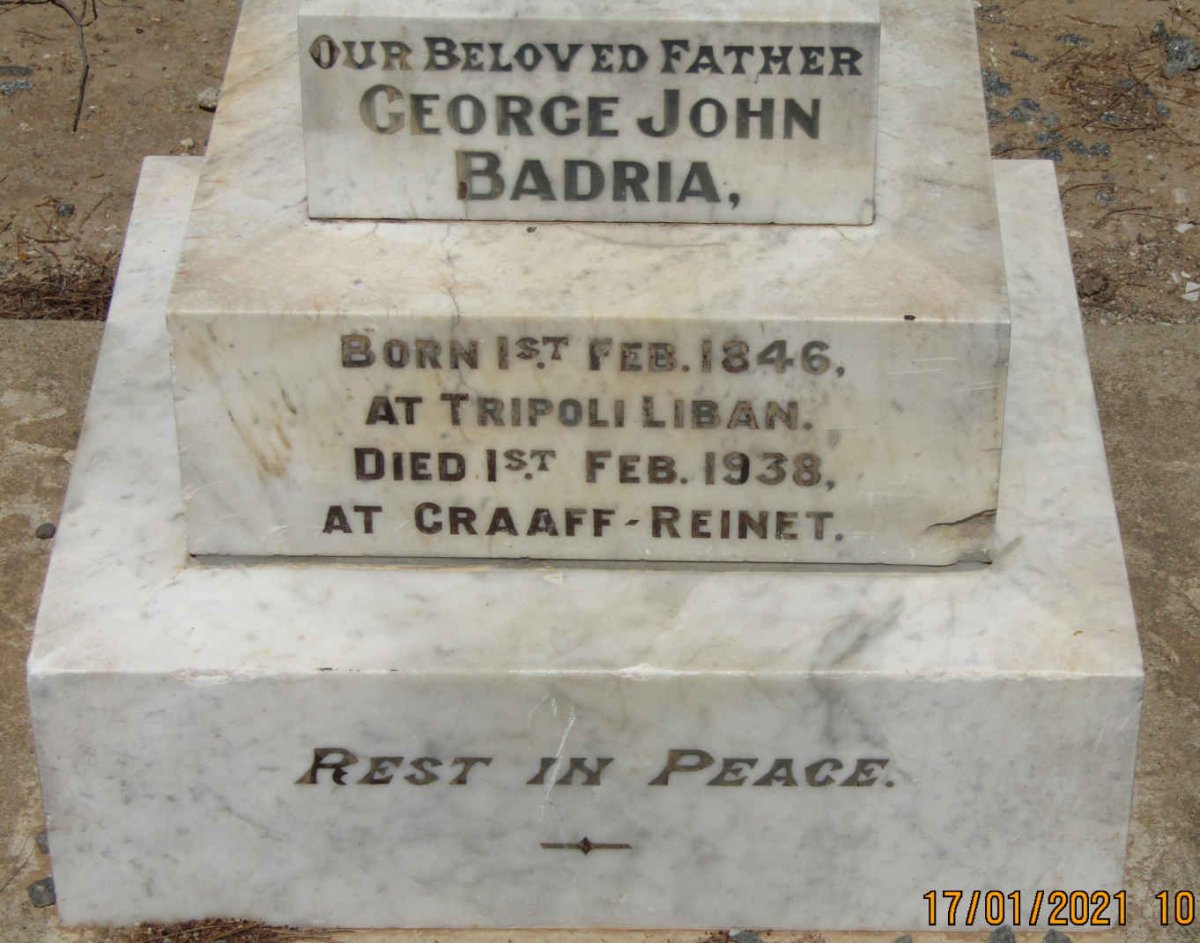 BADRIA George John 1846-1938