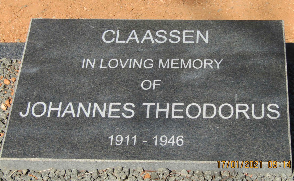 CLAASSEN Johannes Theodorus 1911-1946