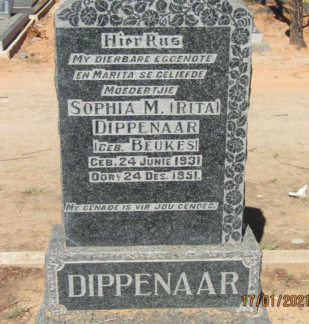 DIPPENAAR Sophia M. nee BEUKES 1931-1951