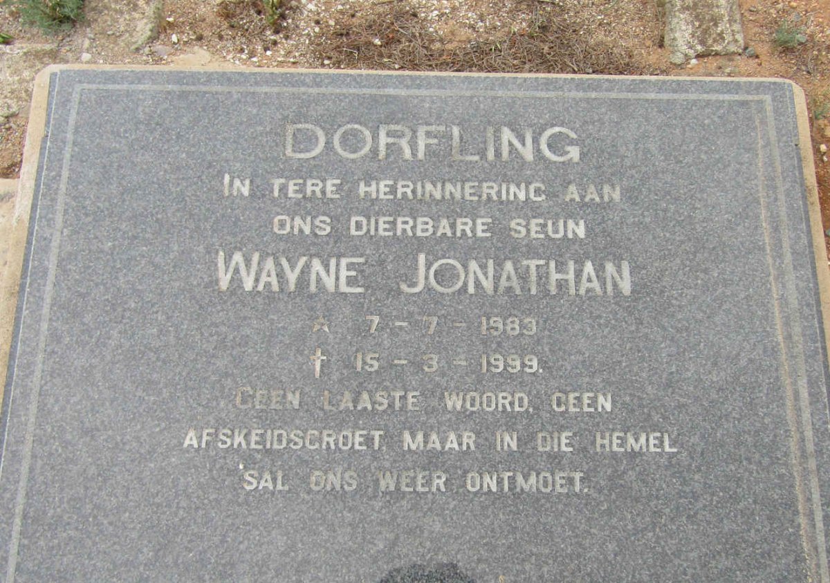DORFLING Wayne Jonathan 1983-1999