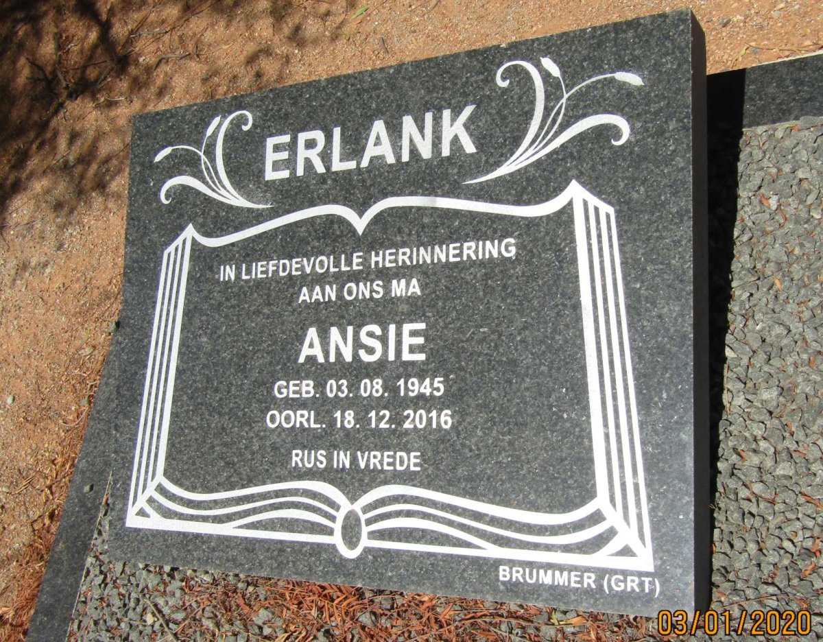 ERLANK Ansie 1945-2016