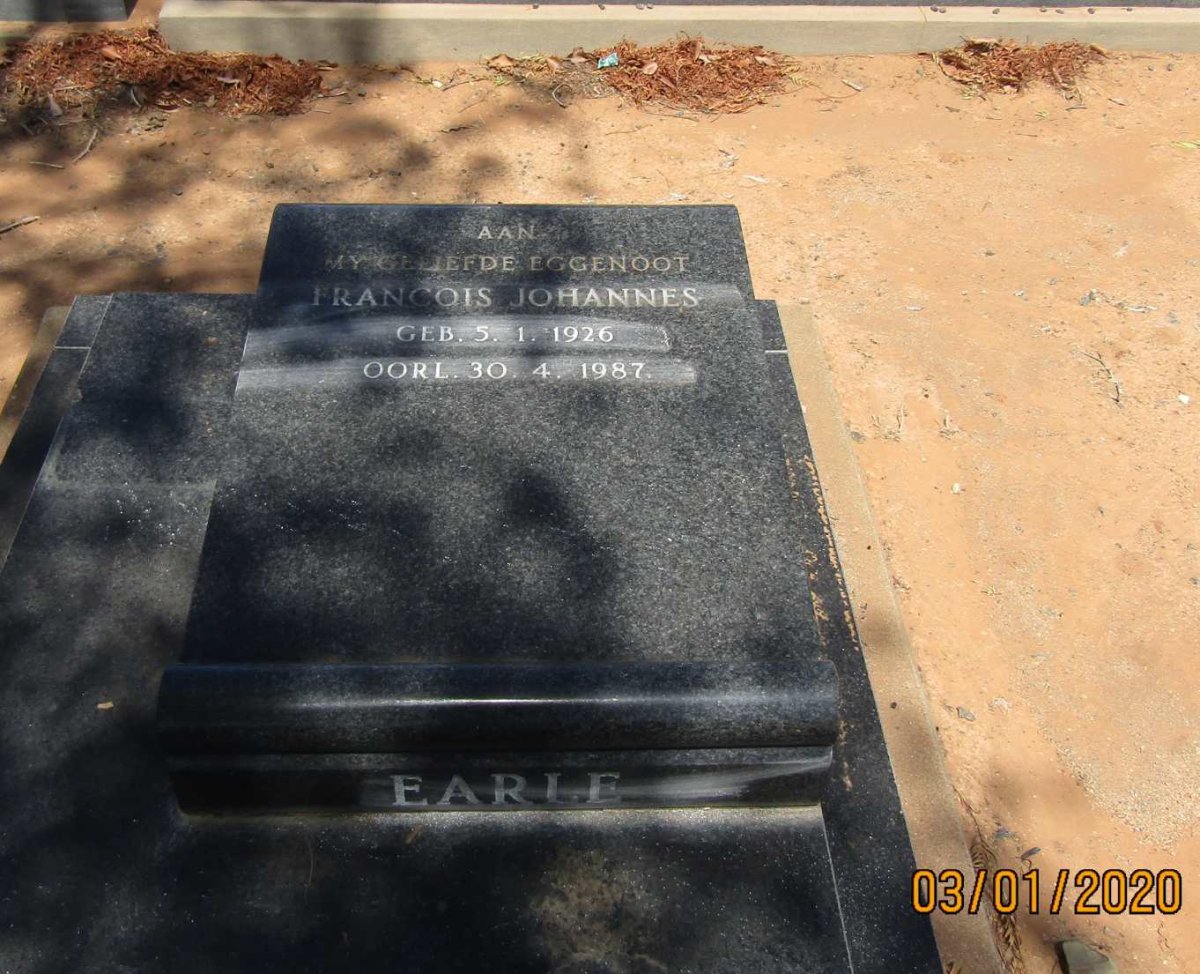 EARLE Francois Johannes 1926-1987