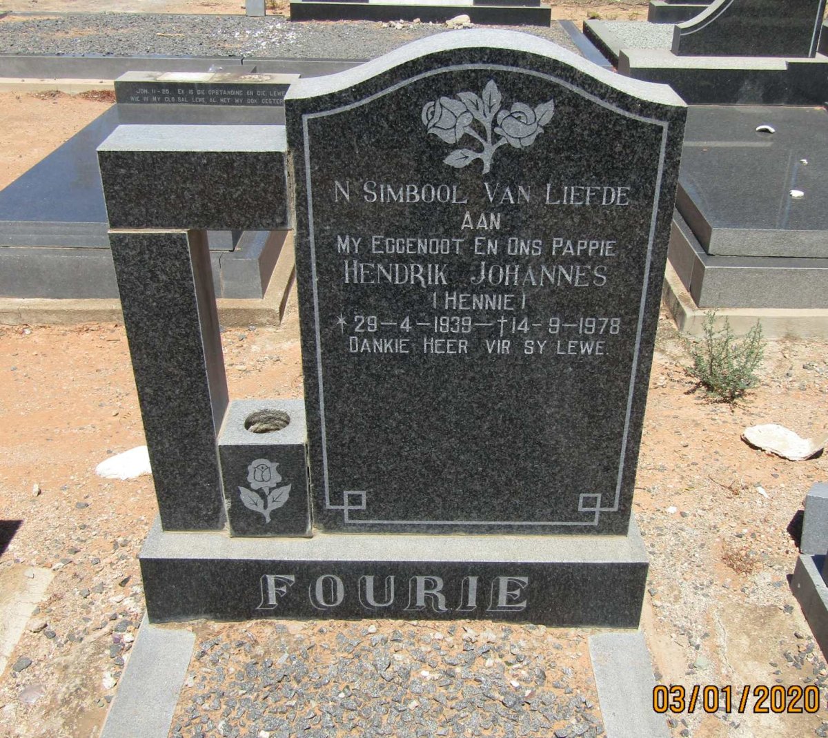 FOURIE Hendrik Johannes 1939-1978
