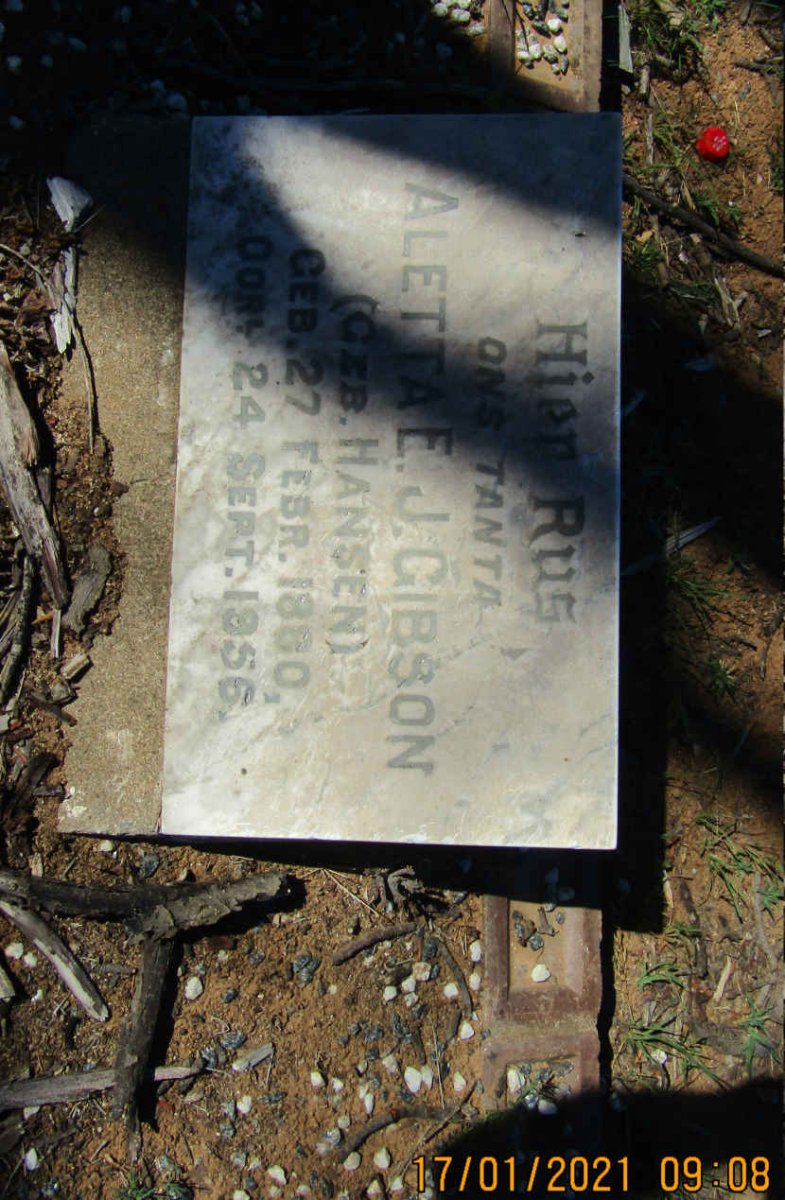 GIBSON Aletta E.J. nee HANSEN 1880-1956
