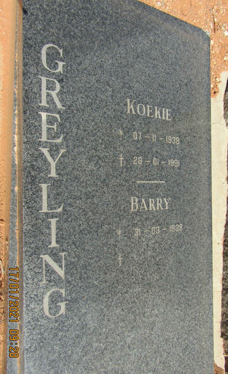 GREYLING Barry 1938-  &amp; Koekie 1938-1991